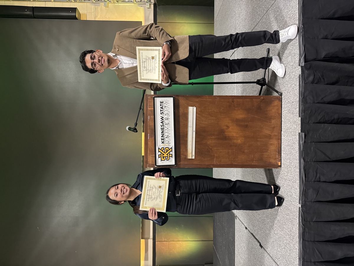 Receiving award at KSU